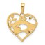 14K Yellow & Rhodium Mother Child Hands Heart Pendant - 24.3 mm