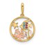 14K Yellow & Rhodium Multicolor CZ Sea Life Pendant - 18.4 mm