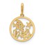 14K Yellow & Rhodium Multicolor CZ Sea Life Pendant - 18.4 mm