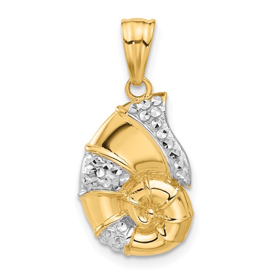 14K Yellow & Rhodium Nautilus Shell Pendant - 26.4 mm 14K Yellow & Rhodium Nautilus Shell Pendant - 26.4 mm
