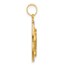 14K Yellow & Rhodium Satin Medal Solid Oval Pendant - 24.9 mm