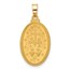 14K Yellow & Rhodium Satin Medal Solid Oval Pendant - 24.9 mm