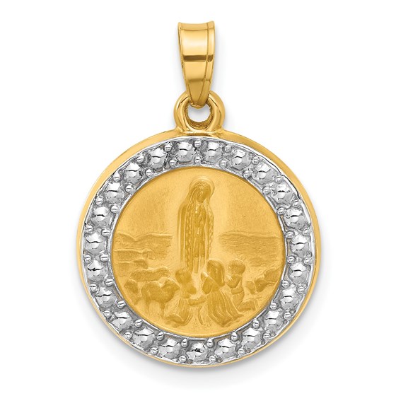 14K Yellow & Rhodium St Anthony Medal Circle Pendant - 21.5 mm 14K Yellow & Rhodium St Anthony Medal Circle Pendant - 21.5 mm