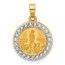14K Yellow & Rhodium St Anthony Medal Circle Pendant - 21.5 mm