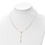 14K Yellow & Rose Gold Cross Y-Drop Necklace - 17.75 in.