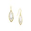 14K Yellow-White Gold Dangle D/C Dbl Marquise Shape Earrings