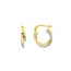 14K Yellow-White Gold Interwoven Square Tube Hoops