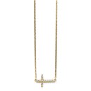 14K YG Diamond Sideways Cross Necklace - 18 in.