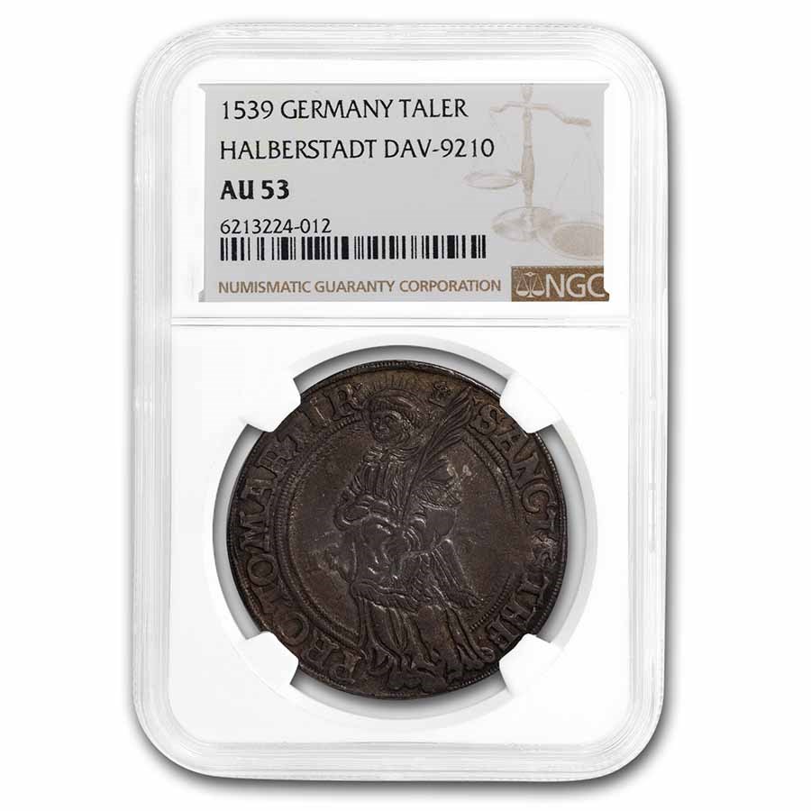 1539 German States Halberstadt Silver Taler AU-53 NGC