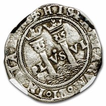 1542-55) Carlos and Joanna Silver 1 Real VF-30 NGC