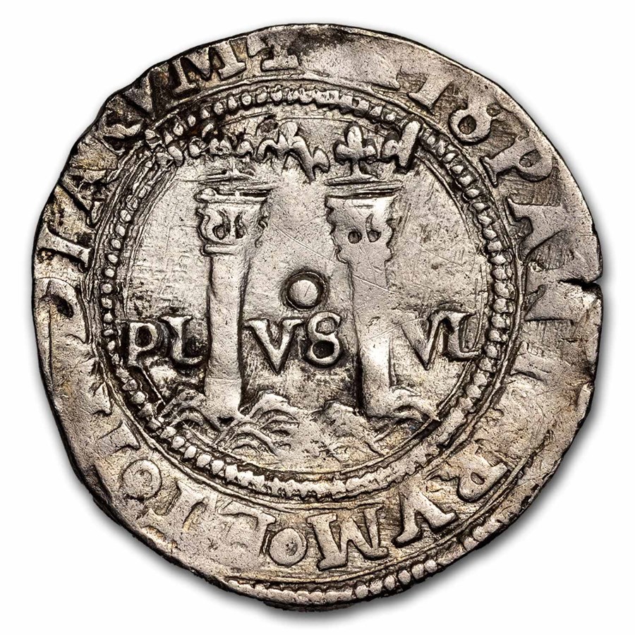 (1542-55) Mexico Silver 1 Real Carlos & Joanna Avg Circ
