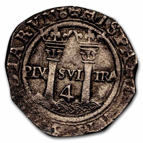 (1542-55) Mo-O Mexico Silver 4 Reales Carlos & Joanna XF (1542-55) Mo-O Mexico Silver 4 Reales Carlos & Joanna XF