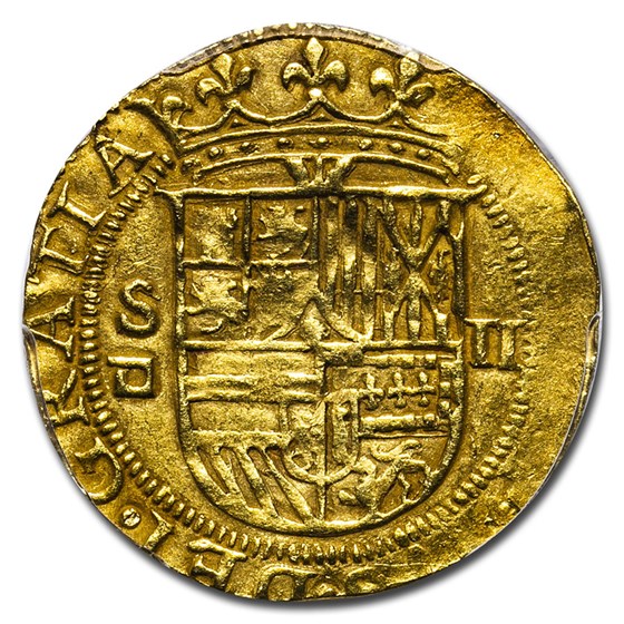 Buy (1556-98) Spain Gold 2 Escudos Philip II AU-50 PCGS | APMEX