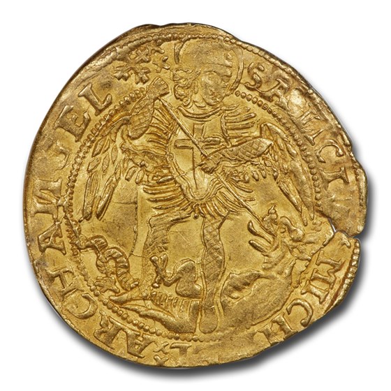 (1557-77) Netherlands Gold Angel MS-62 NGC