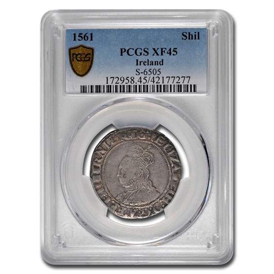 1561 Ireland Silver Shilling Elizabeth I XF-45 PCGS 1561 Ireland Silver Shilling Elizabeth I XF-45 PCGS
