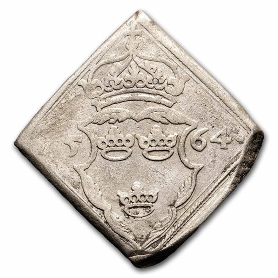 1564 Sweden Silver Klippe 16 Ore Eric XIV VF
