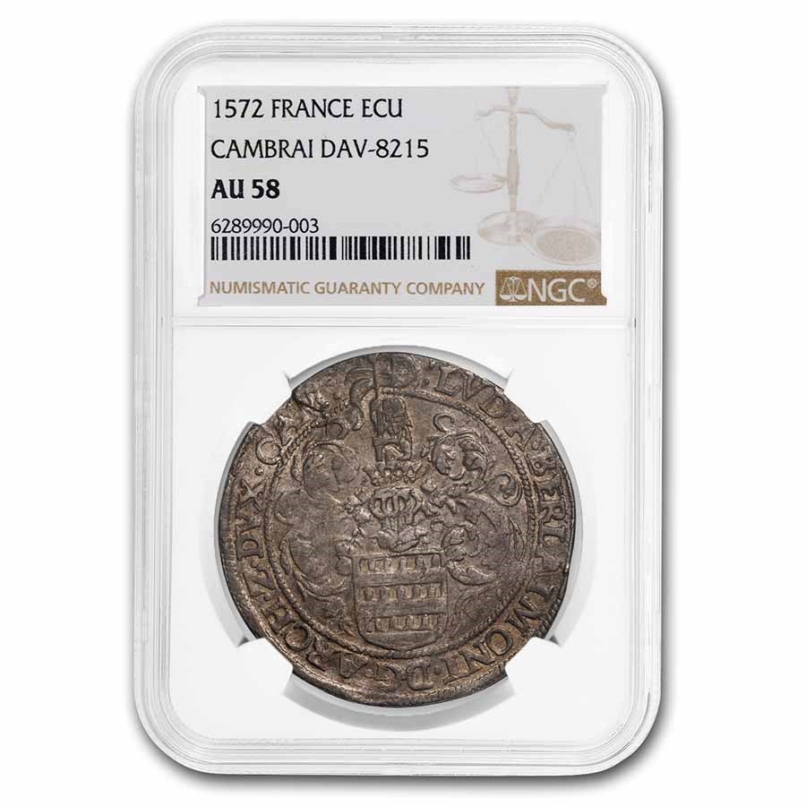 1572 France Silver Ecu AU-58 NGC