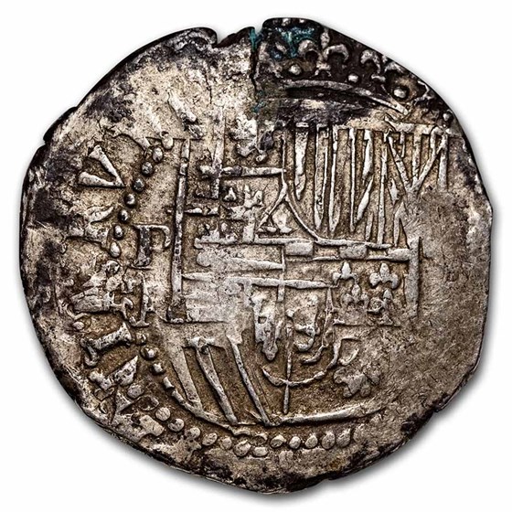 1574-1595-P Spainish Empire (Bolivia) Silver 4 Reales Cob VF 1574-1595-P Spainish Empire (Bolivia) Silver 4 Reales Cob VF