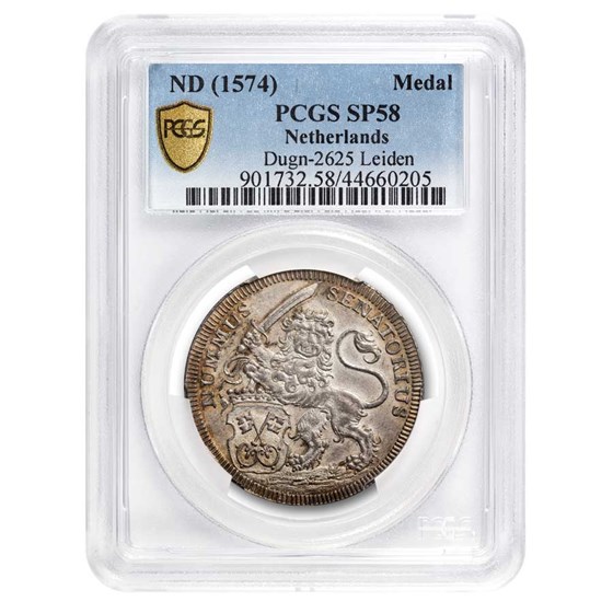 1574 Netherlands Silver Medal Siege of Leiden SP-58 PCGS 1574 Netherlands Silver Medal Siege of Leiden SP-58 PCGS