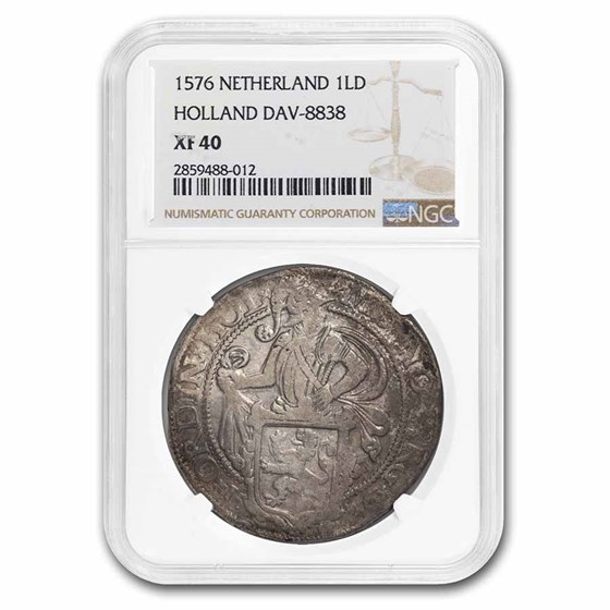 1576 Netherlands Silver Lion Dollar XF-40 NGC (Dav-8838) 1576 Netherlands Silver Lion Dollar XF-40 NGC (Dav-8838)