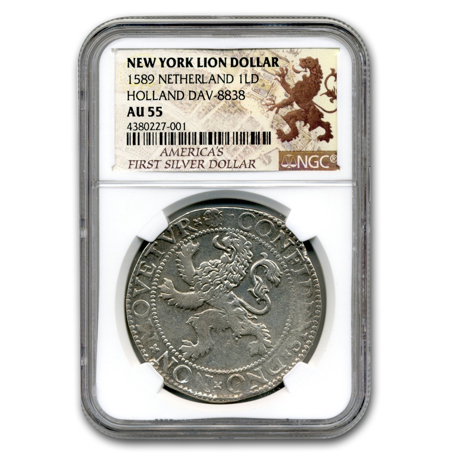 Buy 1589 Netherland Lion Dollar Holland Dav-8838 AU-55 NGC | APMEX