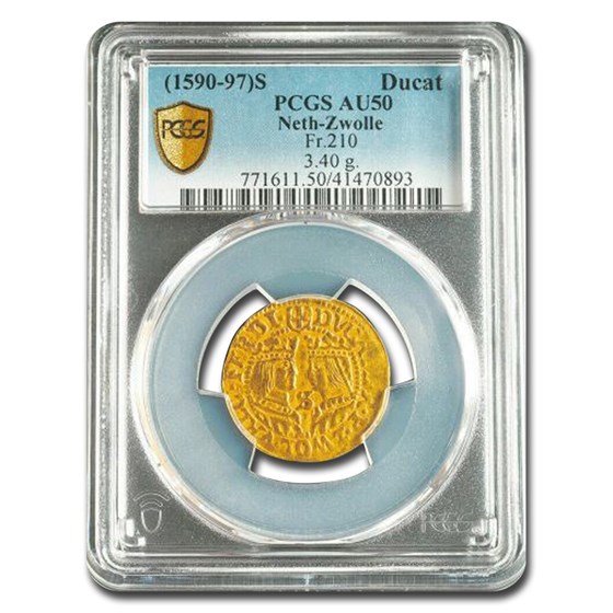 1590-97-S Netherland Gold Ducat Ferdinand and Isabella AU-50 PCGS