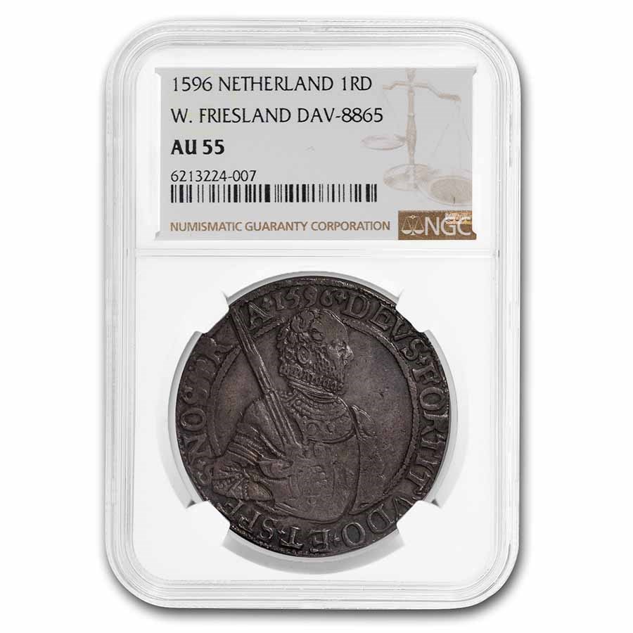 1596 Netherlands AR Rijksdaalder Friesland AU-55 NGC (Dav-8865)