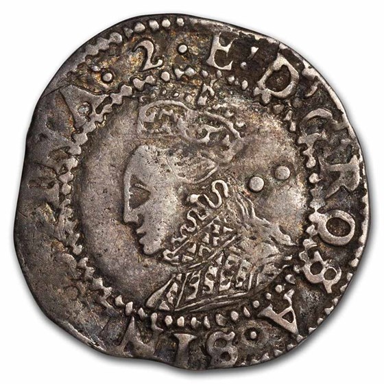 1602 England Silver 1/2 Groat Elizabeth I XF (7th Issue)