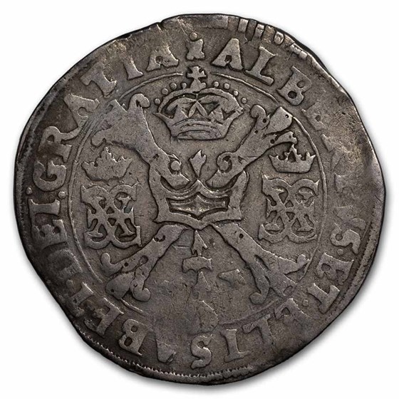 1612-1621 Spanish Netherlands Barbant Silver Patagon VF 1612-1621 Spanish Netherlands Barbant Silver Patagon VF