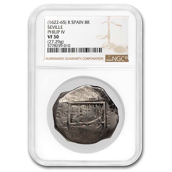 1622-1665 Spain Silver 8 Reales Philip IV VF-30 NGC 1622-1665 Spain Silver 8 Reales Philip IV VF-30 NGC