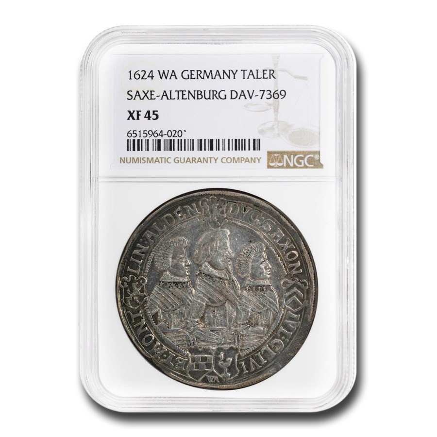 1624 WA Saxe-Old-Altenburg Silver Thaler XF-45 NGC (DAV-7369)