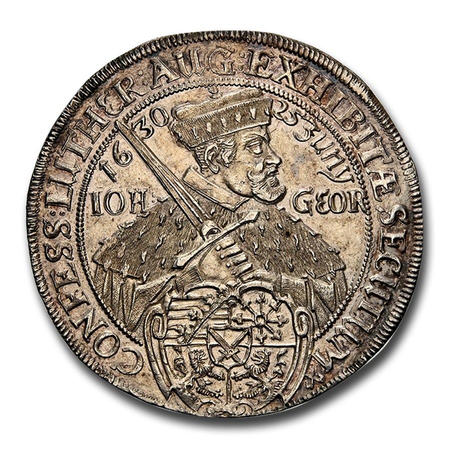 1630 Germany Silver Thaler Georg I MS-62 NGC
