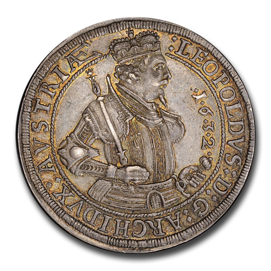 1632 Austria Silver Thaler Leopold V MS-64 PCGS