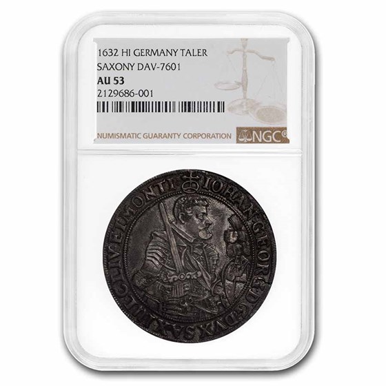1632 HI German States Saxony Silver Thaler Georg I AU-53 NGC 1632 HI German States Saxony Silver Thaler Georg I AU-53 NGC
