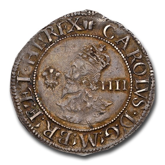(1638-42) Great Britain Silver Groat Charles I AU-58 NGC (1638-42) Great Britain Silver Groat Charles I AU-58 NGC