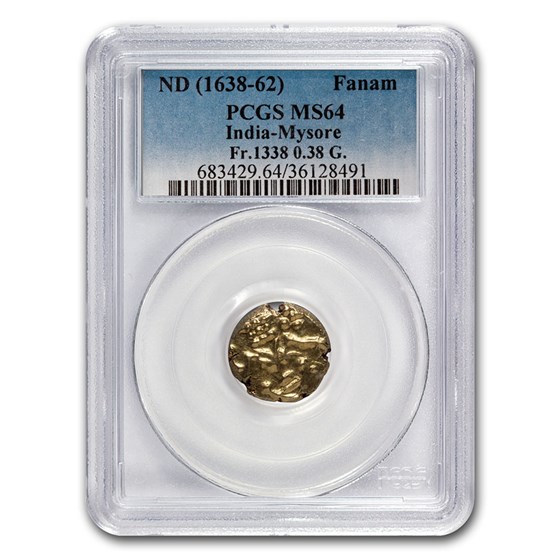 (1638-62) Gold Fanam MS-64 PCGS (Fr-1338) (1638-62) Gold Fanam MS-64 PCGS (Fr-1338)