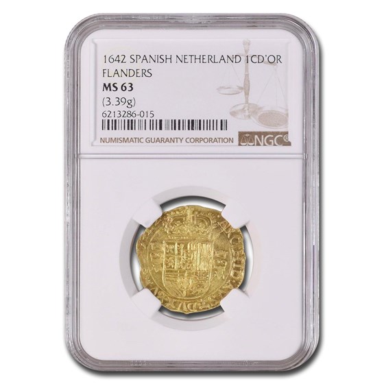 1642 Spanish Netherlands Gold 1 Couronne d'Or MS-63 NGC 1642 Spanish Netherlands Gold 1 Couronne d'Or MS-63 NGC