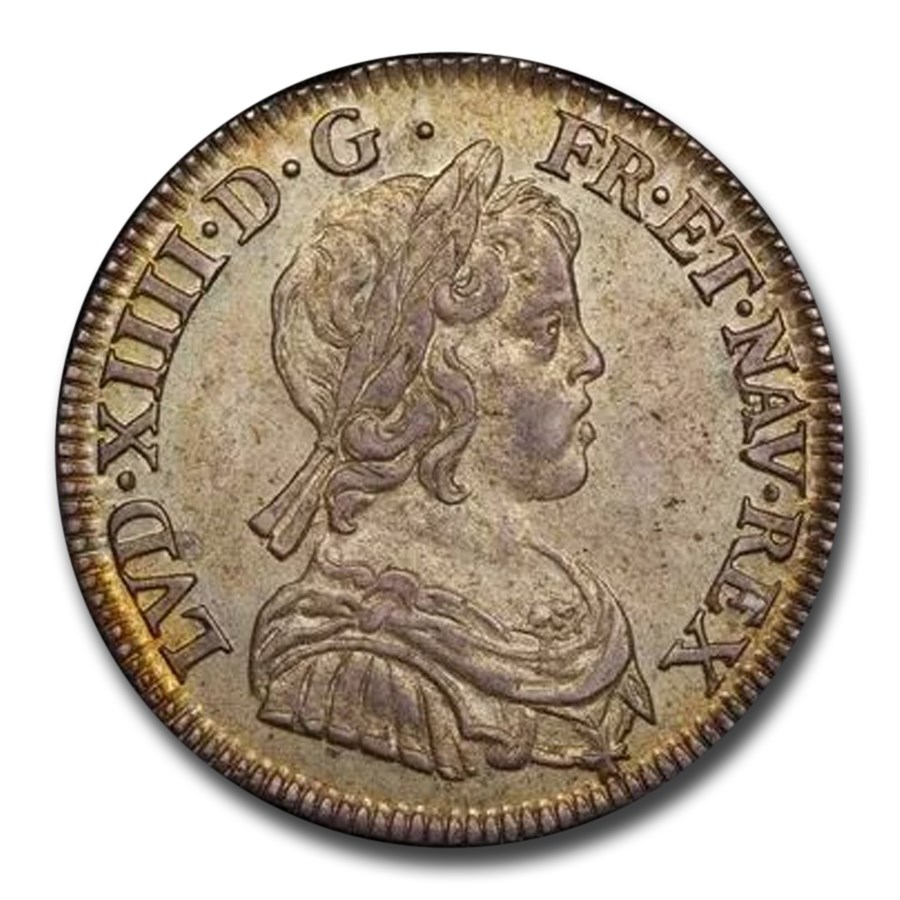 1644-A France Silver 1/4 ECU Louis XIV MS-63 PCGS