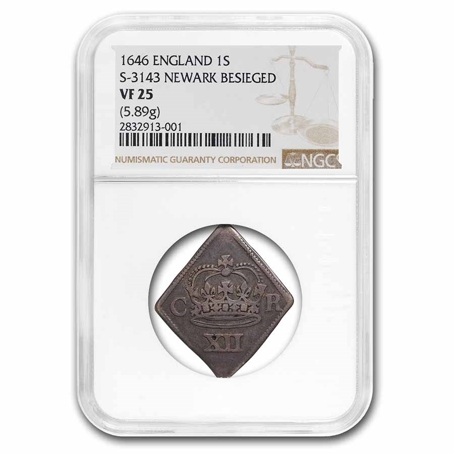 (1646) England Silver Shilling VF-25 NGC (Siege of Newark)