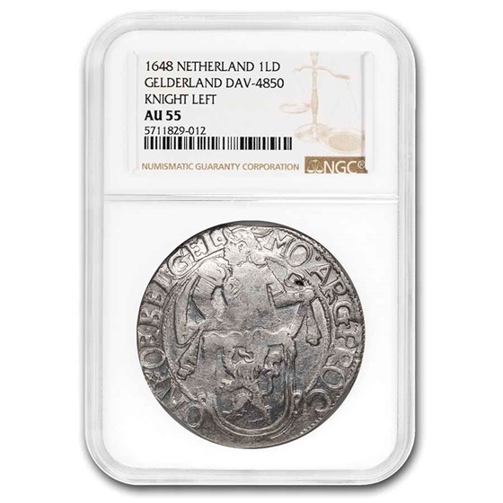 1648 Netherlands Lion Dollar Gelderland AU-55 NGC (Dav-4850) 1648 Netherlands Lion Dollar Gelderland AU-55 NGC (Dav-4850)