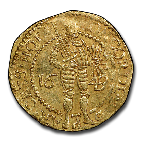 1649 Dutch Netherlands Gold Ducat AU-58 PCGS 1649 Dutch Netherlands Gold Ducat AU-58 PCGS
