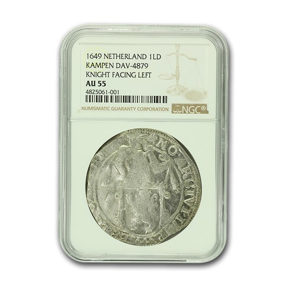 1649 Netherlands Lion Dollar Kampen AU-55 NGC (Dav-4879) 1649 Netherlands Lion Dollar Kampen AU-55 NGC (Dav-4879)