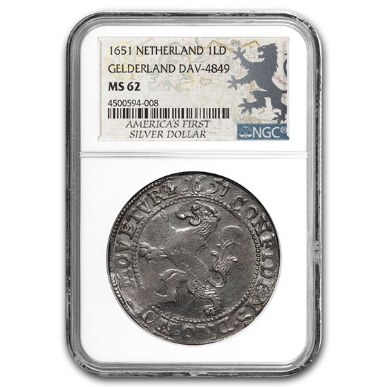 1651 Netherlands AR Lion Dollar Gelderland MS-62 NGC (Dav-4849) 1651 Netherlands AR Lion Dollar Gelderland MS-62 NGC (Dav-4849)