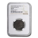 1652 IN BOT Oak Tree Shilling Massachusetts AU-50 NGC 1652 IN BOT Oak Tree Shilling Massachusetts AU-50 NGC