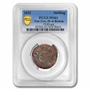 1652 Oak Tree Shilling "IN at BOT" Var MS-61 PCGS