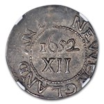 1652 Oak Tree Shilling MS-64 NGC (ANDO Variety)