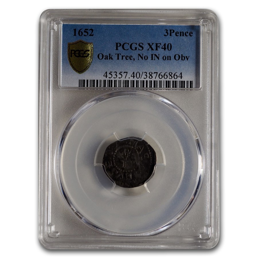 Buy 1652 Oak Tree Three Pence XF-40 PCGS (No IN on Obv) | APMEX