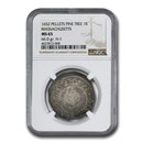 1652 Pine Tree Shilling Massachusetts MS-65 NGC (Pellets) 1652 Pine Tree Shilling Massachusetts MS-65 NGC (Pellets)