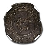 1652 Pine Tree Shilling MS-62 NGC (Large PIanchet) Pellets