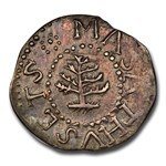 1652 Pine Tree Threepence MS-62 NGC (No PELS (16.6 grains))